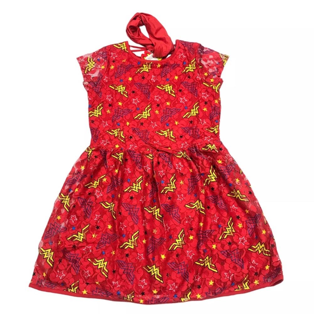 NEW! Girls' Wonder Woman A-Line Dress with Headwrap